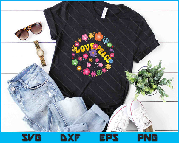 Divertido signo de la paz amor SVG PNG cortando archivos imprimibles - on a t-shirt