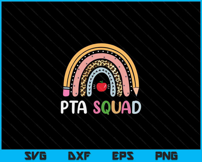 PTA Squad Leopard Rainbow Asistente de fisioterapeuta PTA SVG PNG Archivos de corte digital