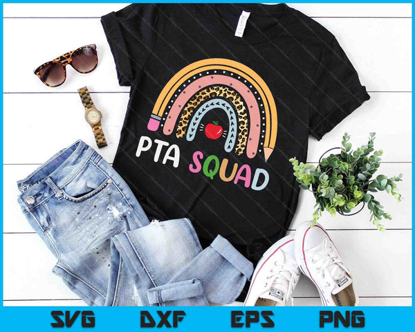 PTA Squad Leopard Rainbow Asistente de fisioterapeuta PTA SVG PNG Archivos de corte digital