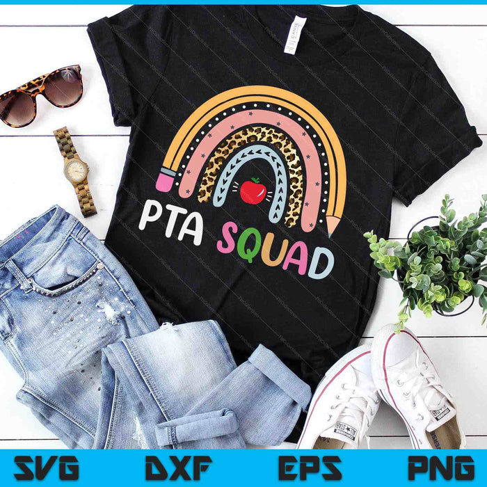 PTA Squad Leopard Rainbow Asistente de fisioterapeuta PTA SVG PNG Archivos de corte digital