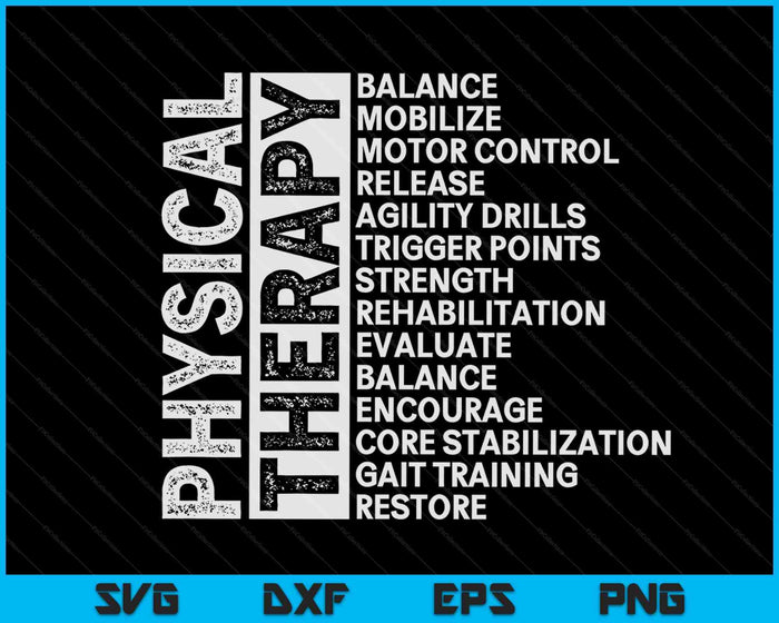 PT Physical Therapist Exercise Physical Therapy SVG PNG Digital Cutting Files