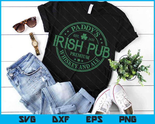 Paddy's Irish Pub Whiskey Beer Ireland St. Patrick's Day SVG PNG Digital Printable Files