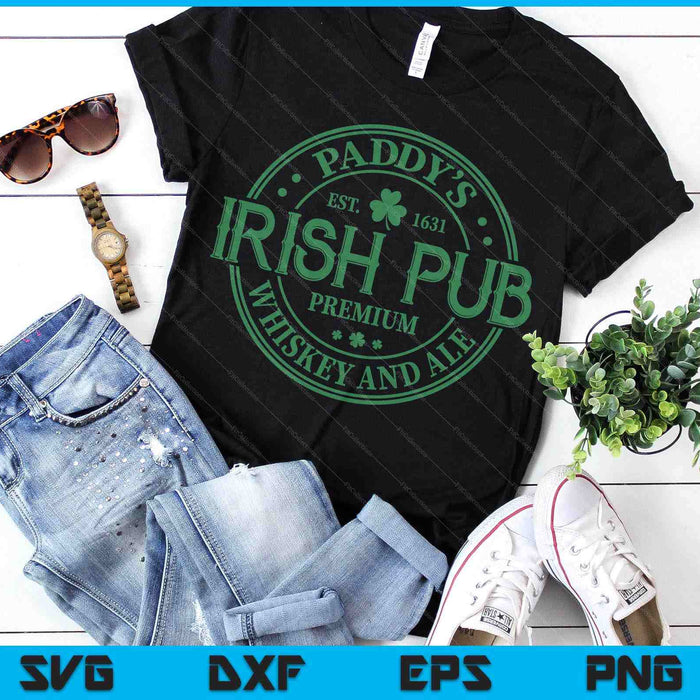 Paddy's Irish Pub Whiskey Beer Ireland St. Patrick's Day SVG PNG Digital Printable Files