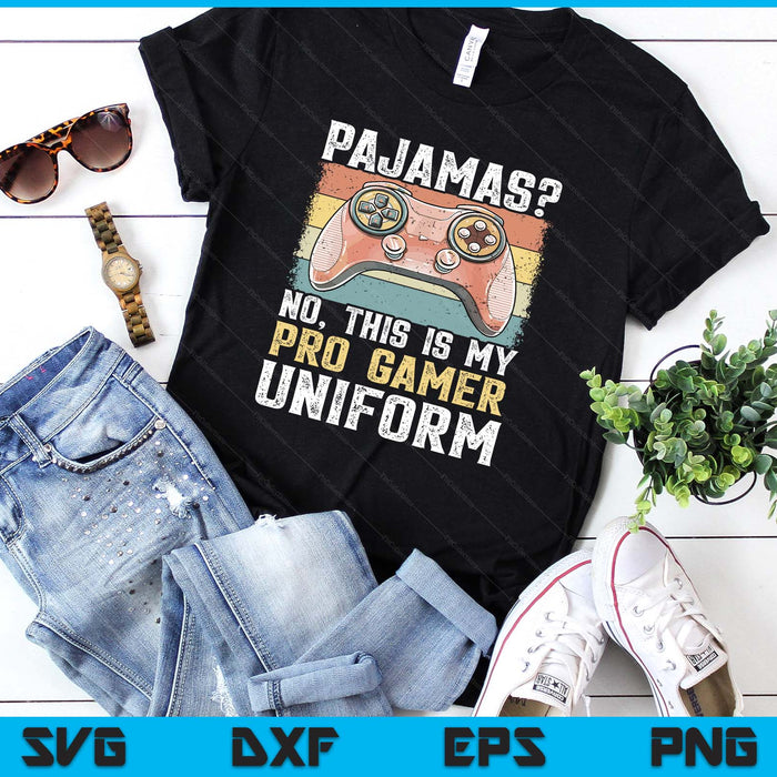 Pajamas No Pro Gamer Funny Video Games Boys Teens Gaming SVG PNG Digital Printable Files