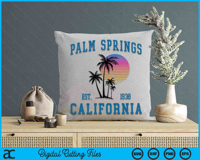 Palm Springs California Beach Vintage palmbomen zomer SVG PNG digitale snijbestanden