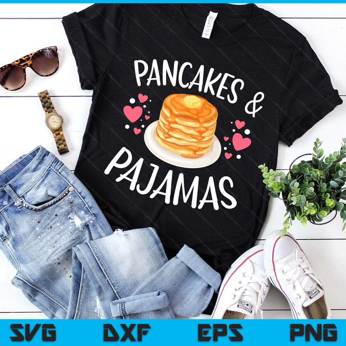 Pancakes And Pajamas Funny Cute Kawaii Pancake Lover SVG PNG Digital Printable Files