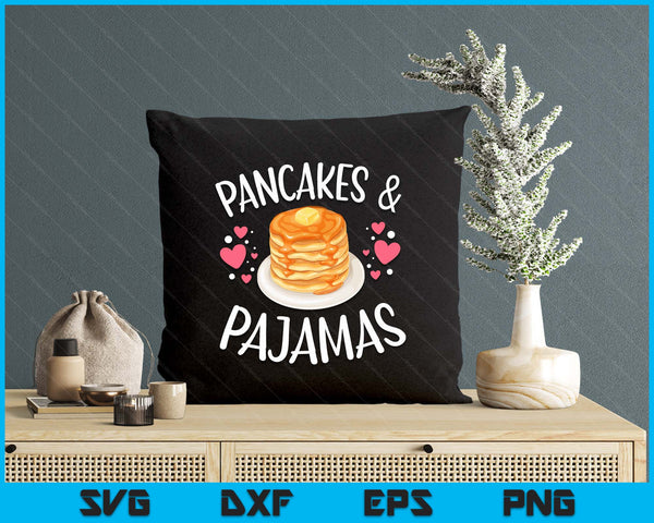 Pancakes And Pajamas Funny Cute Kawaii Pancake Lover SVG PNG Digital Printable Files