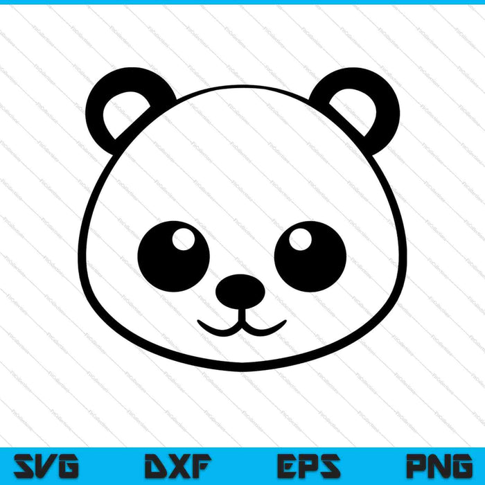 Panda Happy divertido gráfico ideal para la escuela Anime Japonés SVG PNG Cortar archivos imprimibles