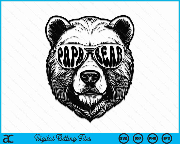 Papa Bear With Sunglasses Father Bear Papa Bear SVG PNG Digital Cutting Files