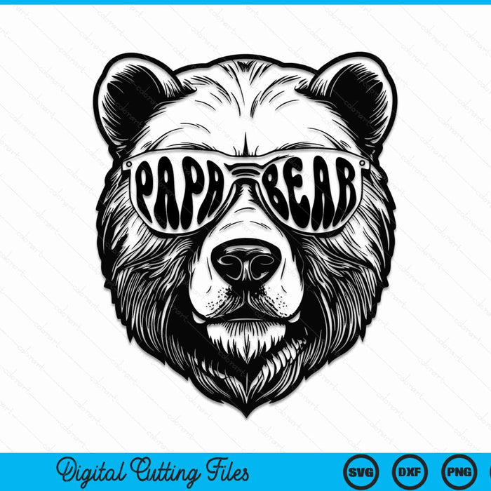 Papa Bear With Sunglasses Father Bear Papa Bear SVG PNG Digital Cutting Files
