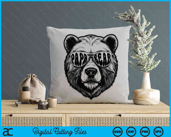 Papa Bear With Sunglasses Father Bear Papa Bear SVG PNG Digital Cutting Files