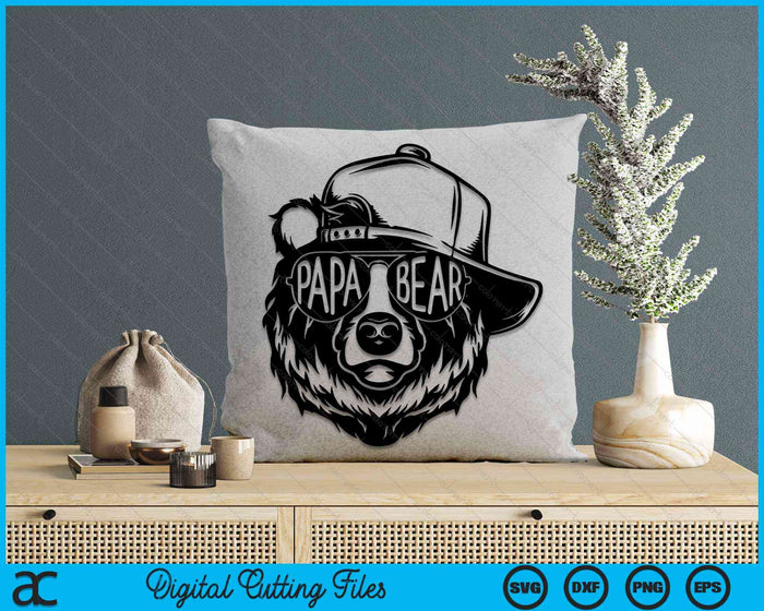 Papa Bear with Sunglasses Daddy Papa Bear SVG PNG Digital Cutting Files