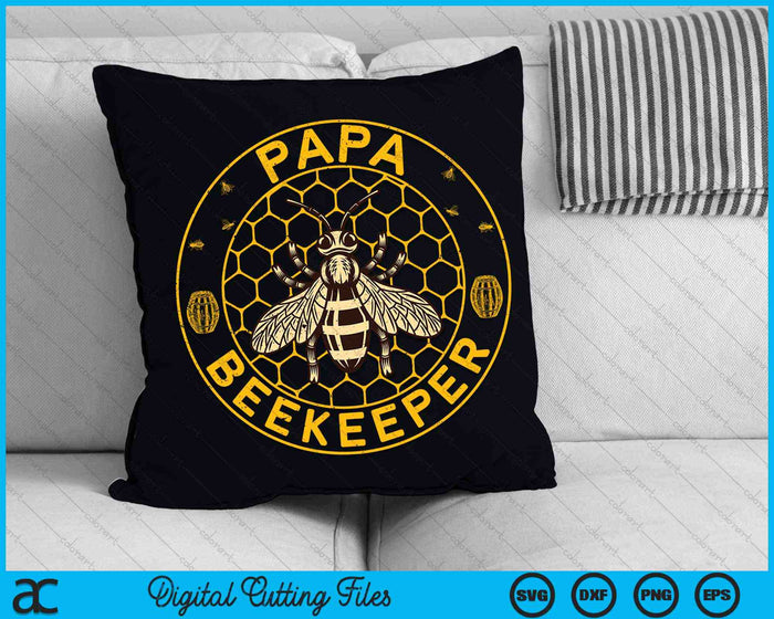 Papa Beekeeper, Bee Whisperer Distressed Retro Style SVG PNG Digital Cutting Files