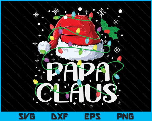 Papa Claus Christmas Santa Matching Family Xmas Pyjama SVG PNG Digitale Snijbestanden