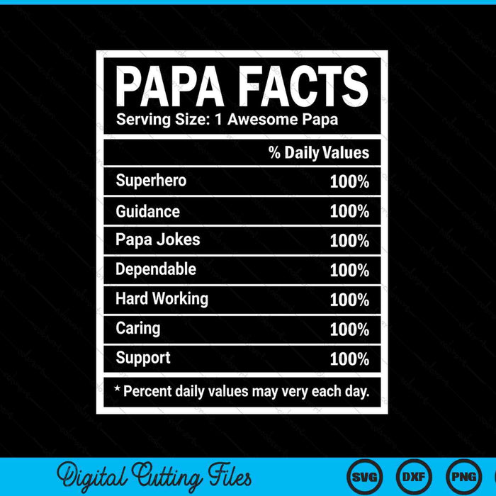 Papa facts Father's Day SVG cut file