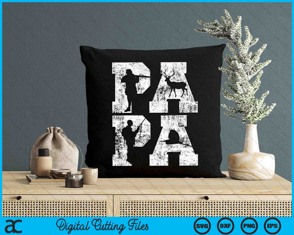 Papa jacht op herten en vogels jagen SVG PNG digitale snijbestanden
