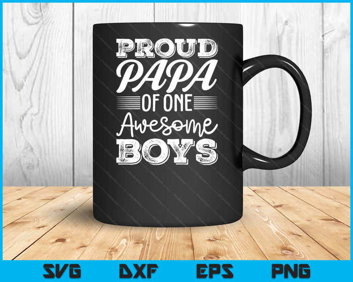 Papa Of 1 Boys Father's Day SVG PNG Digital Cutting Files
