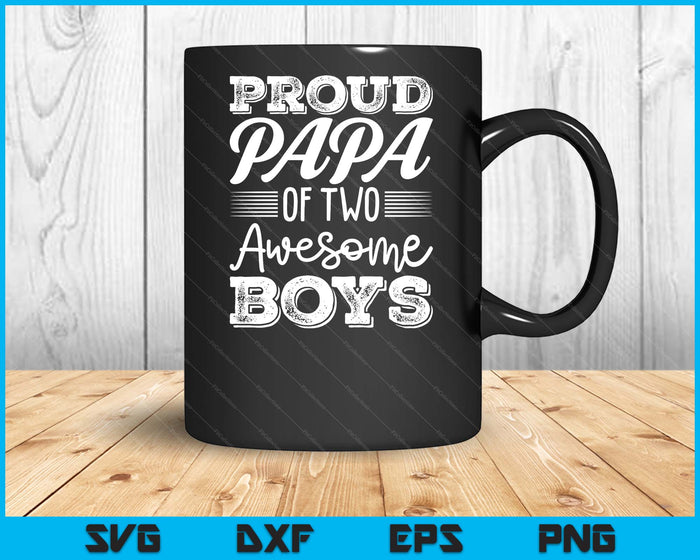 Papa Of 2 Boys Father's Day SVG PNG Digital Cutting Files