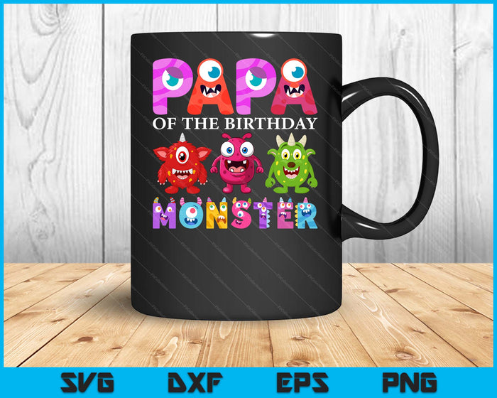 Papa Of The Little Monster Birthday Party Family Monster SVG PNG Digital Printable Files