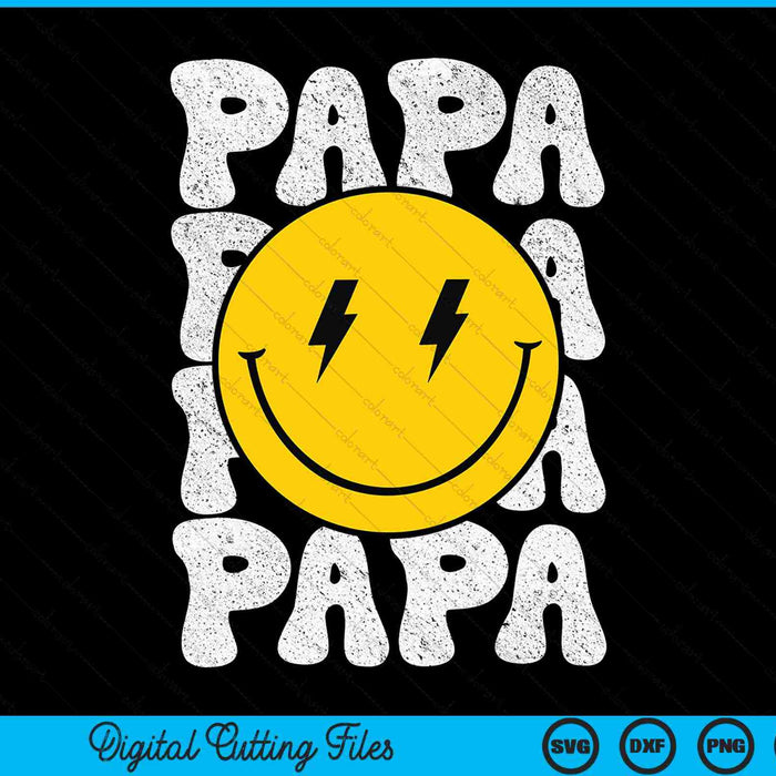 Papa smiling face bolt eyes pregnancy announcement SVG cut file