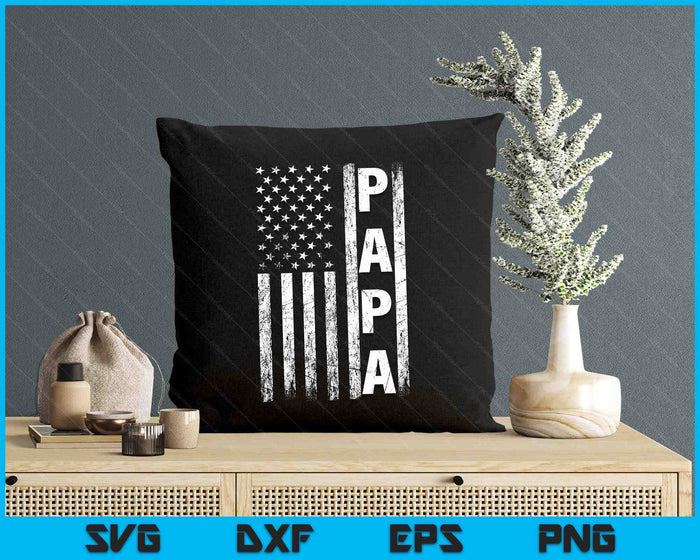 Papa Vintage American Flag Father's Day 4th Of July Grandpa SVG PNG Digital Printable Files