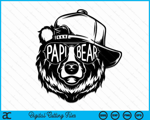Papi Bear With Sunglasses Papi Bear SVG PNG Cutting Printable Files