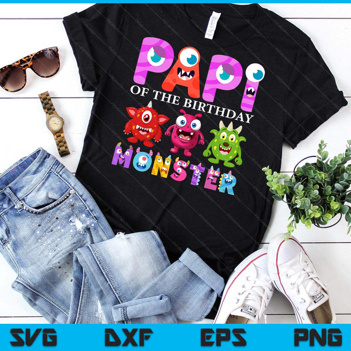 Papi Of The Little Monster Birthday Party Family Monster SVG PNG Digital Cutting Files