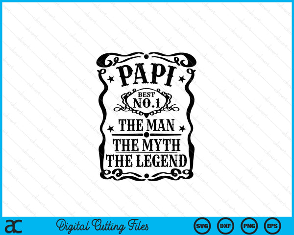 Papi The Man The Myth The Legend Retro Gift for Dad Father's Day SVG PNG Digital Cutting Files