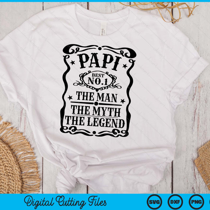 Papi The Man The Myth The Legend Retro Gift for Dad Father's Day SVG PNG Digital Cutting Files