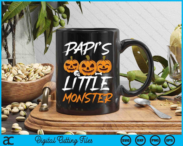 Papi's Little Monster Halloween Apparel Funny Halloween SVG PNG Digital Cutting File