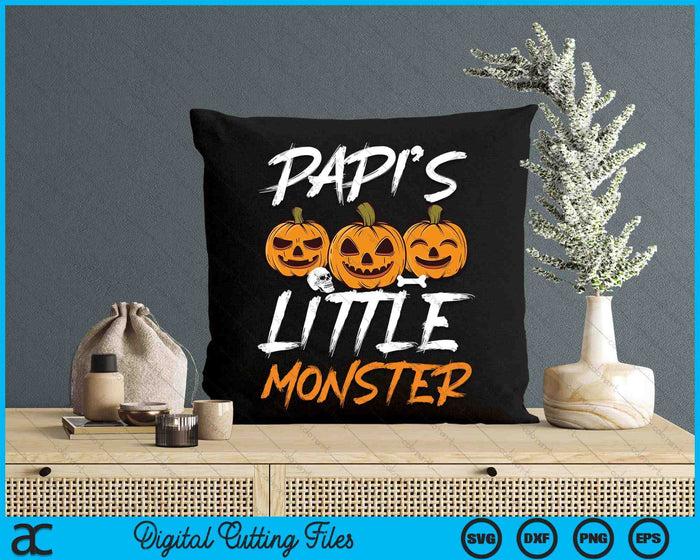 Papi's Little Monster Halloween Apparel Funny Halloween SVG PNG Digital Cutting File