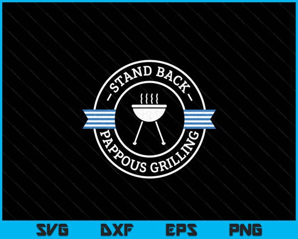 Pappous grilling stand back greece flag Greek dad SVG cut file