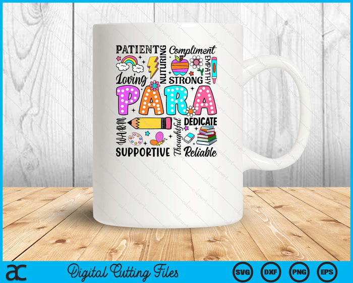 Para Appreciation Back To School Paraprofessional First Day Of School SVG PNG Digital Printable Files