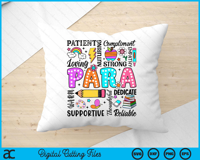 Para Appreciation Back To School Paraprofessional First Day Of School SVG PNG Digital Printable Files