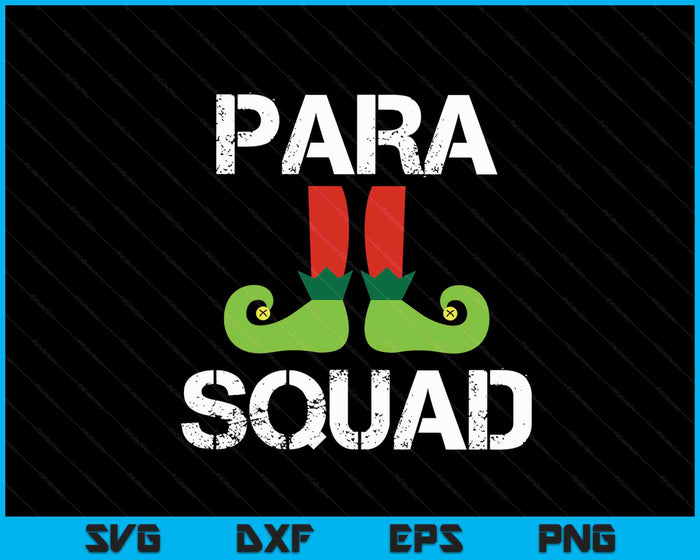 Para Squad Paraprofessional Cute Christmas Elf Voeten SVG PNG Digitale Snijbestanden