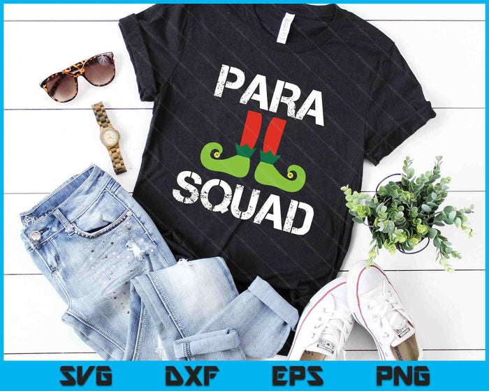 Para Squad Paraprofessional Cute Christmas Elf Feet SVG PNG Digital Cutting Files