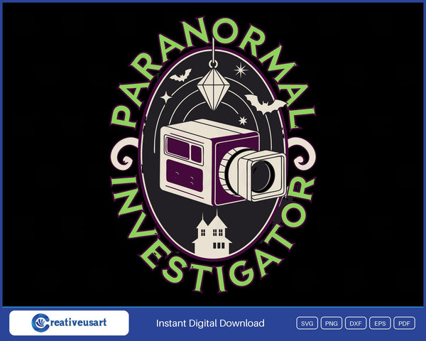 Paranormal Investigator Ghost Hunting Camera Badge SVG - Paranormal Investigator badge design