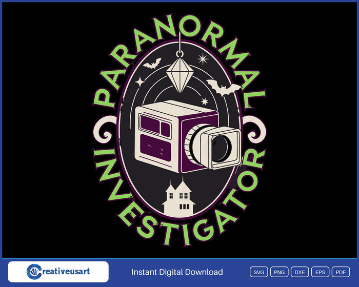 Paranormal Investigator Ghost Hunting Camera Badge SVG - Paranormal Investigator badge design