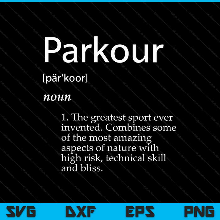 Parkour definition - urban jumping freerunning climb parkour SVG cut file