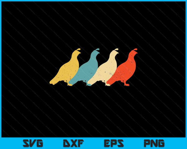 Partridge vintage retro bird quail grouse lover 60s 70s SVG cut file