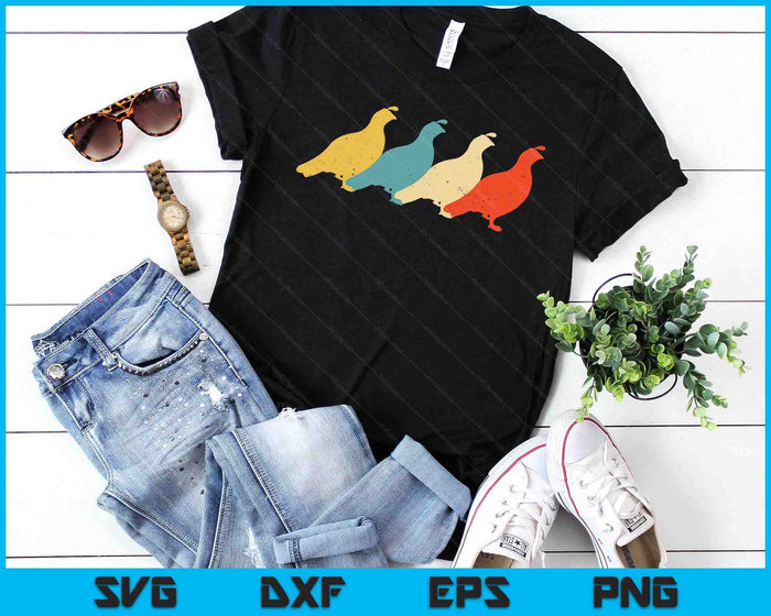 Partridge Vintage Retro Bird Quail Grouse Lover 60s 70s SVG PNG Digital Printable Files