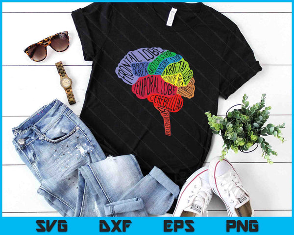 Parts Area Brain Neurologist Neurology Brain Map Surgeon SVG PNG Digital Printable Files