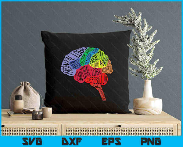 Parts Area Brain Neurologist Neurology Brain Map Surgeon SVG PNG Digital Printable Files