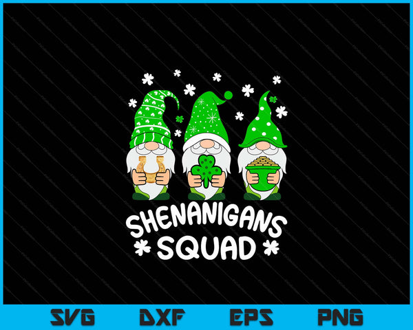 Patrick Shenanigans Squad Gnomes Funny St Patricks Day SVG PNG Digital Printable Files