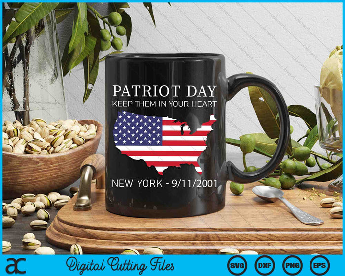 Patriot Day Houd ze in je hart New York 9-11-2001 SVG PNG digitale snijbestanden