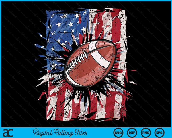 Patriottisch Amerikaans voetbal 4 juli VS Amerikaanse vlag SVG PNG digitale afdrukbare bestanden