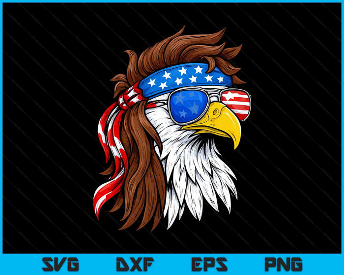Patriotic Bald Eagle Mullet Usa American Flag 4Th Of July SVG PNG Digital Printable Files