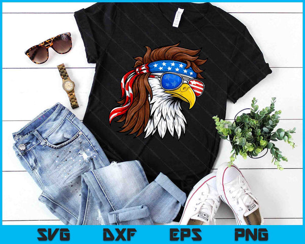 Patriotic Bald Eagle Mullet Usa American Flag 4Th Of July SVG PNG Digital Printable Files