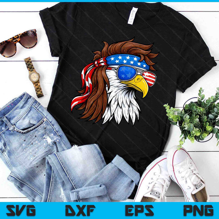 Patriotic Bald Eagle Mullet Usa American Flag 4Th Of July SVG PNG Digital Printable Files