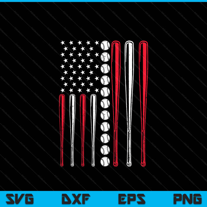 Patriotic baseball 4th of July men USA American flag SVG cut file